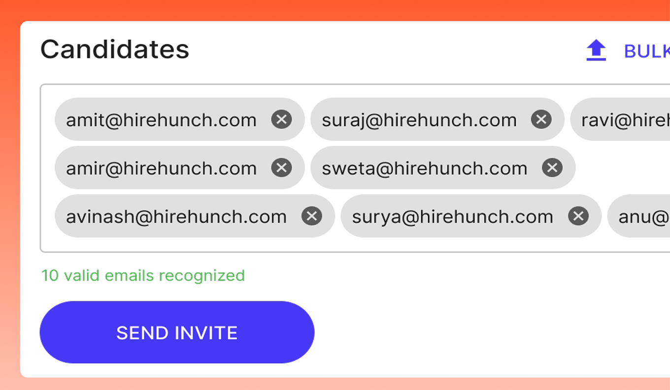 HunchScore candidate evaluation gauge - Section-wise scoring system for technical interviews showing detailed breakdown of candidate performance