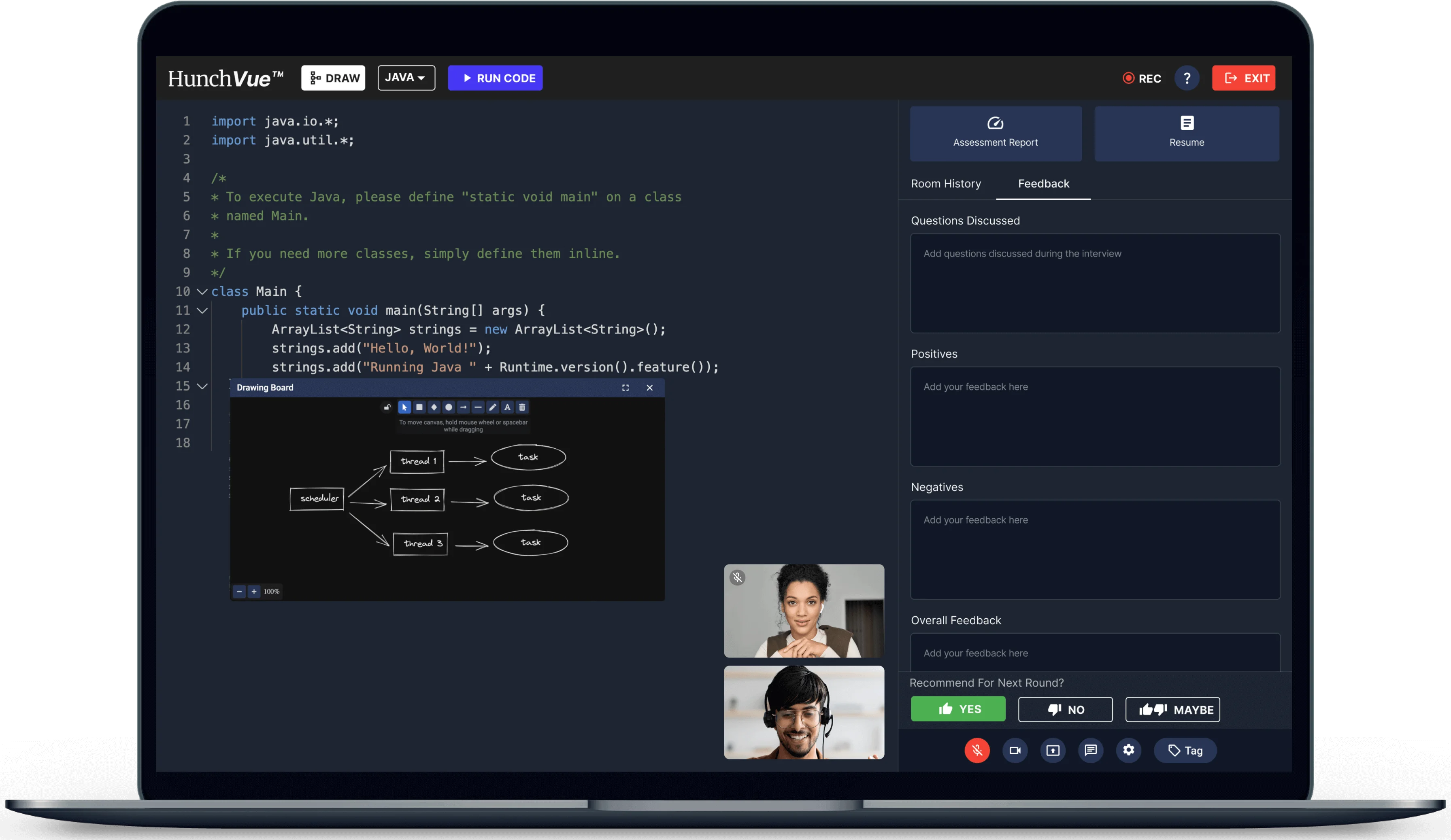 HunchVue™-interviewing-platform